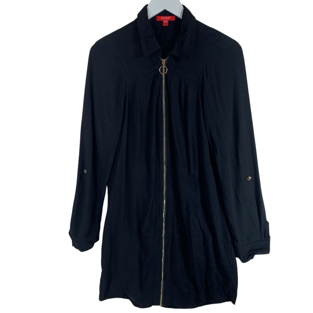 Guess Black Zip-Up tunic dress size large